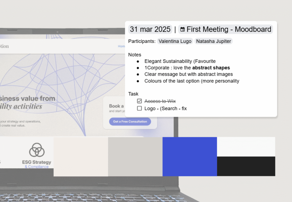 Paletas de colores y muestra de la sistematización en procesos de Aluna terraika para desarrollo de páginas web.